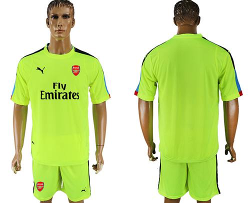 Arsenal Blank Shiny Green Goalkeeper Soccer Club Jersey